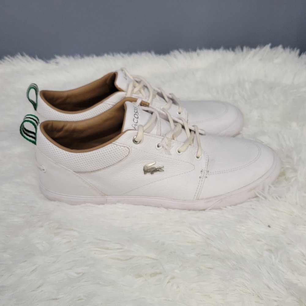 Lacoste Bayliss White Leather Athletic Sneaker Men's Size 7.5